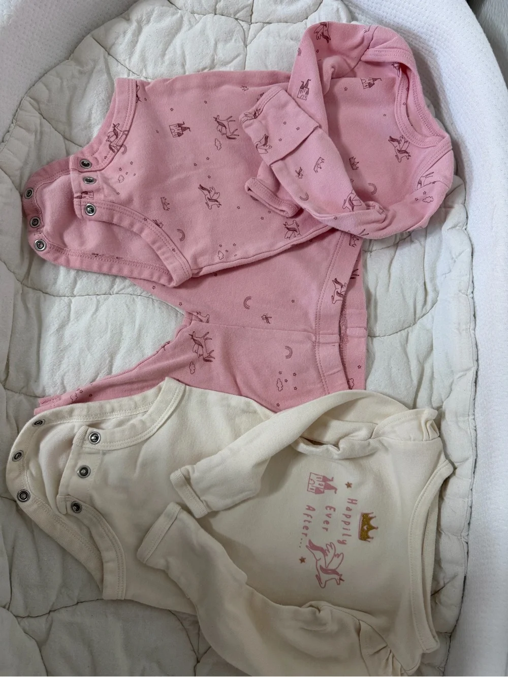 Carter's Pink and Cream Baby Matching Bodysuit Set